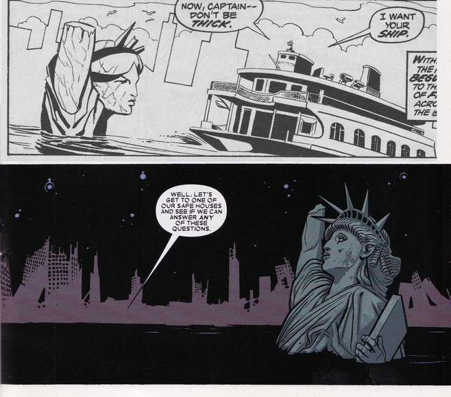 Comparison of scenes from GotG #18 and Amazing Adventures #19